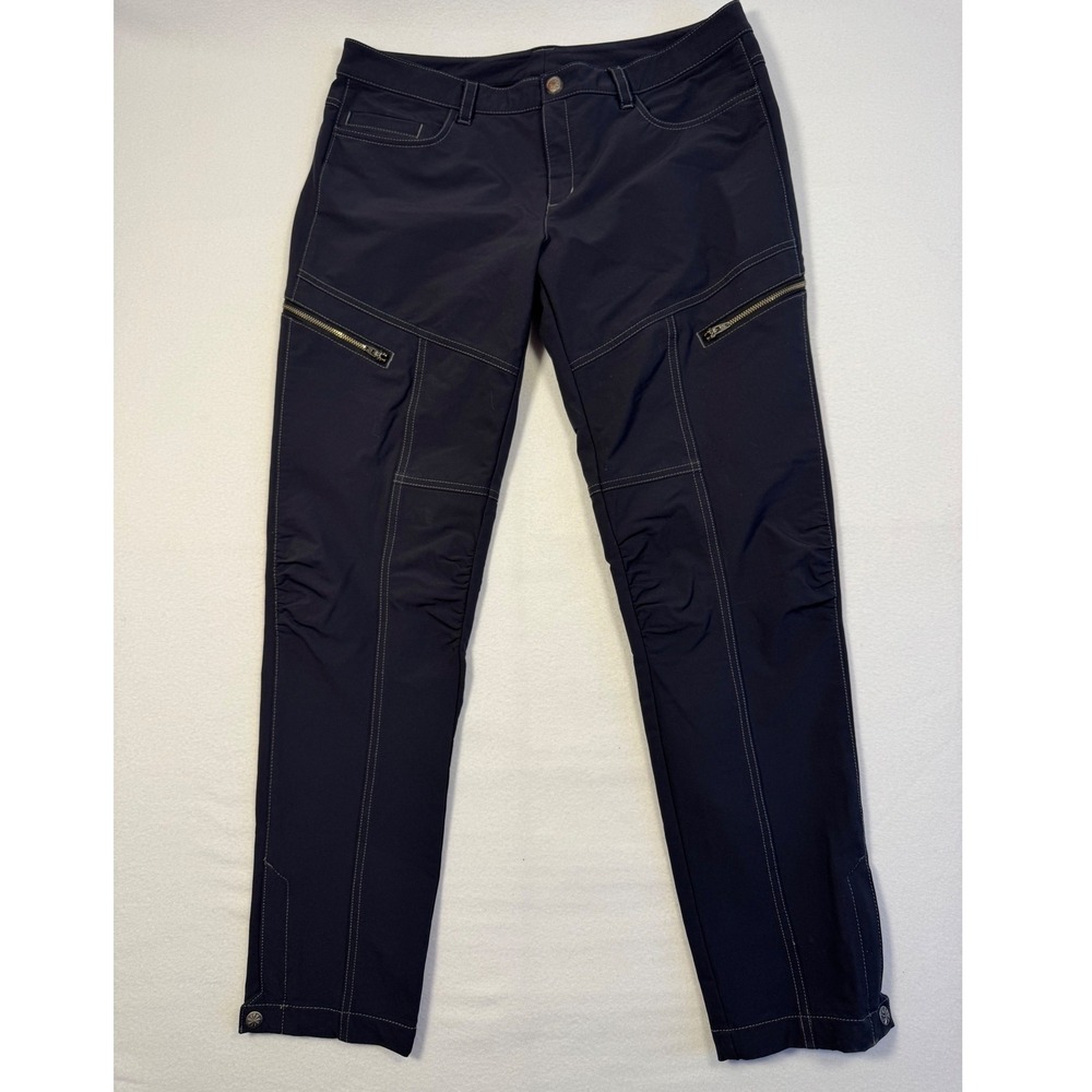 Gorpcore Athleta Utility Hiking Cargo Pants Women 10 Navy Water Resistant 880259
